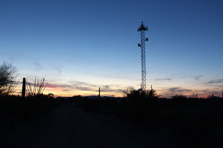 Surveillance tower in Organ Pipe Cactus National Monument. Photograph by Nina Kolowratnik.