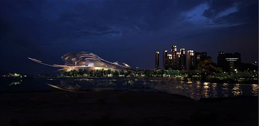 Rendering of Jean Nouvel's winning 'Light of the Sea' design for the new Shenzhen Opera House. Image: SD-Agencies.