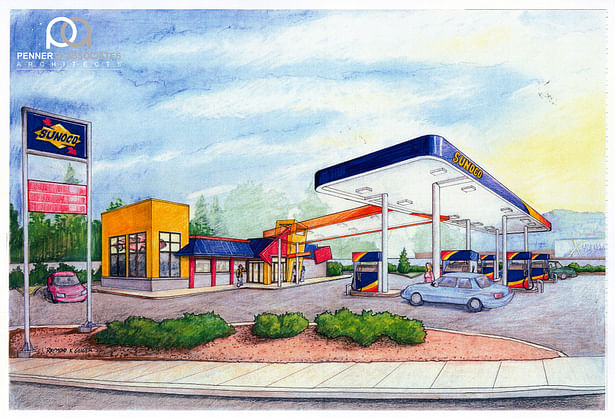 Sunoco - Rendering for a new Sunoco Service Station.