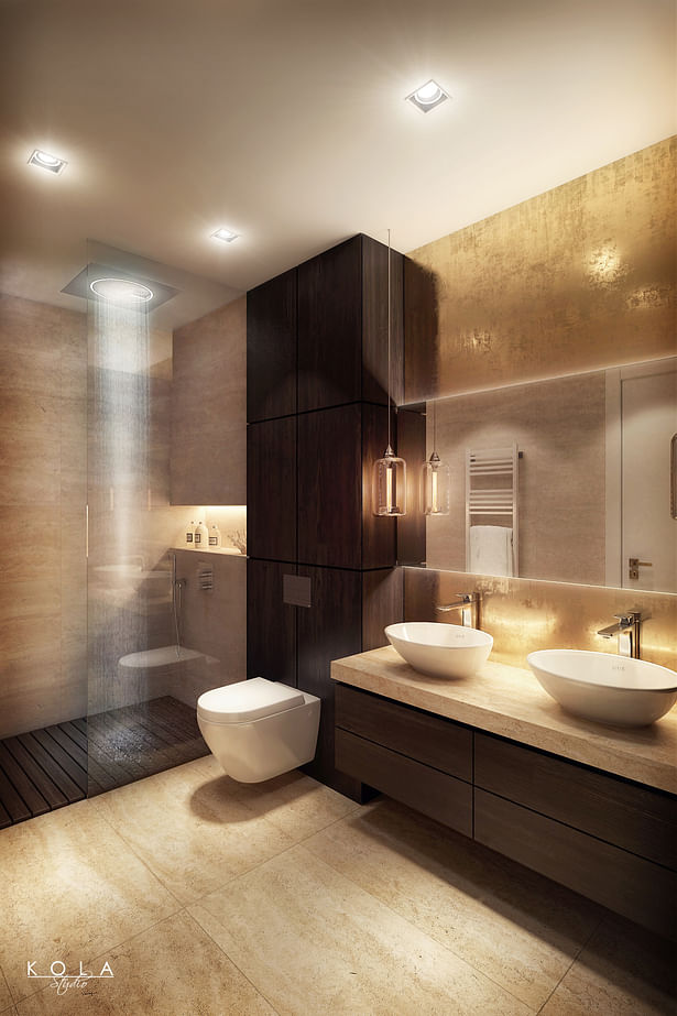 Bathroom visualisation with high-end finishes