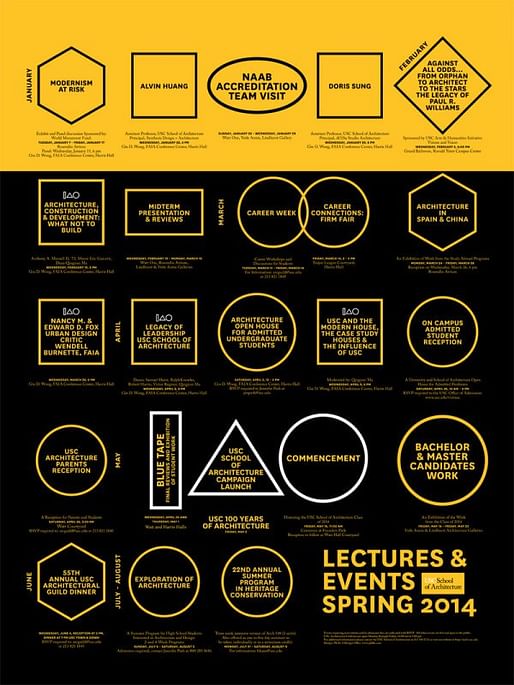 USC School of Architecture, Spring '14 Lectures and Events. Poster via arch.usc.edu