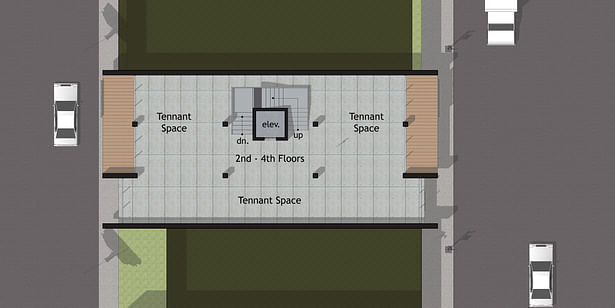 Option B - Second through Fourth Level Floor Plan