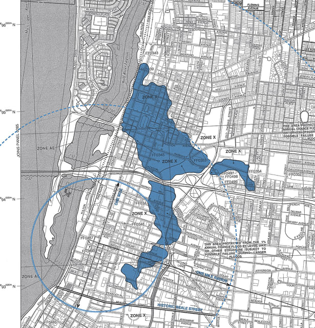 Shaded Zone X on FEMA flood insurance map