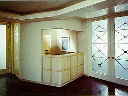 Entryway design, Reception - doors with frosted glass/pattern