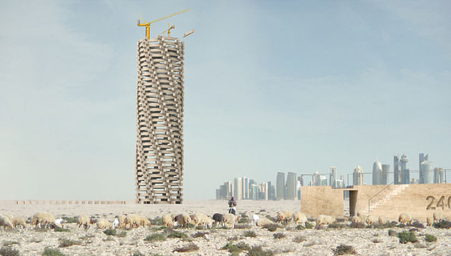 Rendering of the Qatar World Cup Memorial. Credit: 1W1P