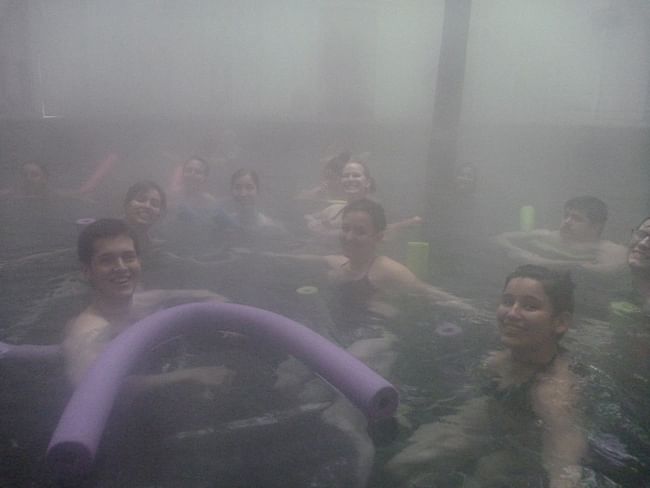 Inside the hot springs