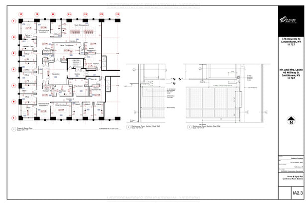 Power & Signal Plan Sheet - This Page Contains the Power & Signal Plan, and the Conference Room Section Details.