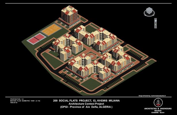Master Plan - Isometric View - 200 Social Flats Project El Khemis Miliana ( Algeria)