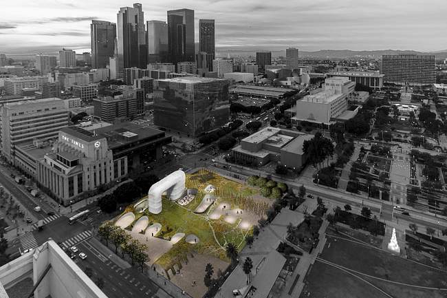 An image from the proposal by Eric Owen Moss Architects. Credit: Eric Owen Moss Architects via City of Los Angeles