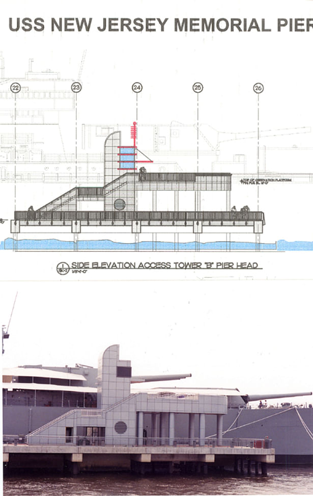 • USS Battleship Museum Pier and access towers, Camden Waterfront, NJ (Tarquini Organization)