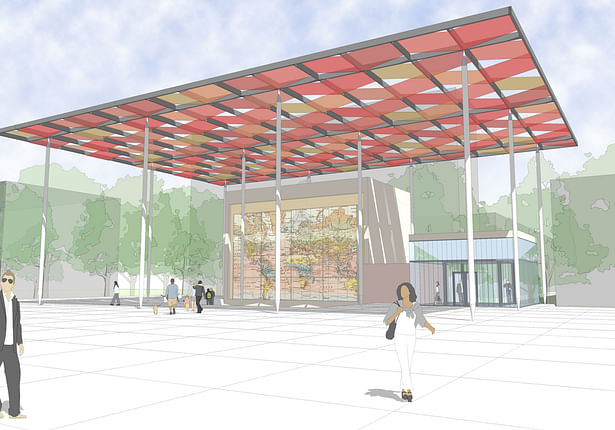 View of Infographics Center Canopy