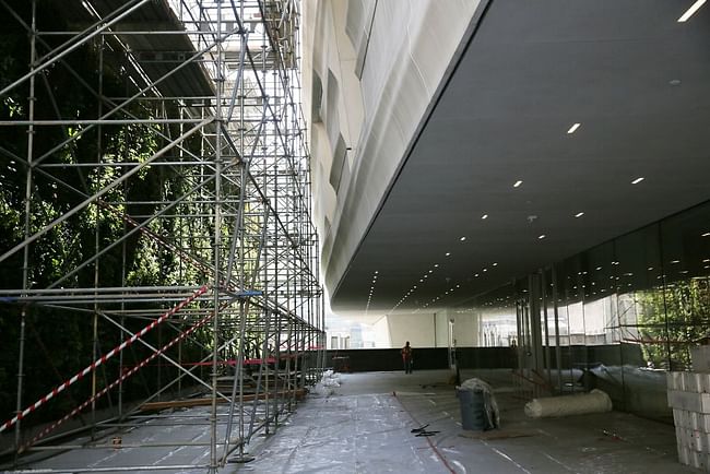 The new living wall with 16,000 plants (left) and outdoor terrace is seen next to the exterior of the San Francisco Museum of Modern Art (photo by Lea Suzuki, The SF Chronicle)