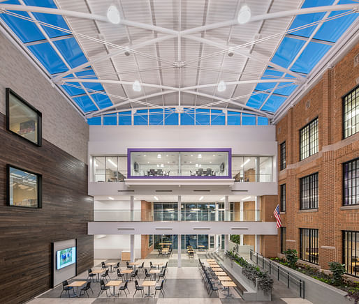 Downers Grove North High School Commons Roof by Wight & Company. Image: Connor Steinkamp