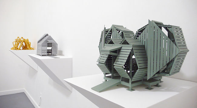 Michael Jantzen sculptures and models at Bruno David Gallery, St. Louis, Missouri. Image courtesy of the artist.
