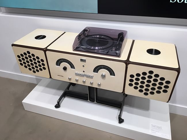 The achingly cool Achille and Pier Giacomo Castiglioni Radio Phonograph, photographed during one of its public viewing days in Los Angeles in September. Image: Julia Ingalls