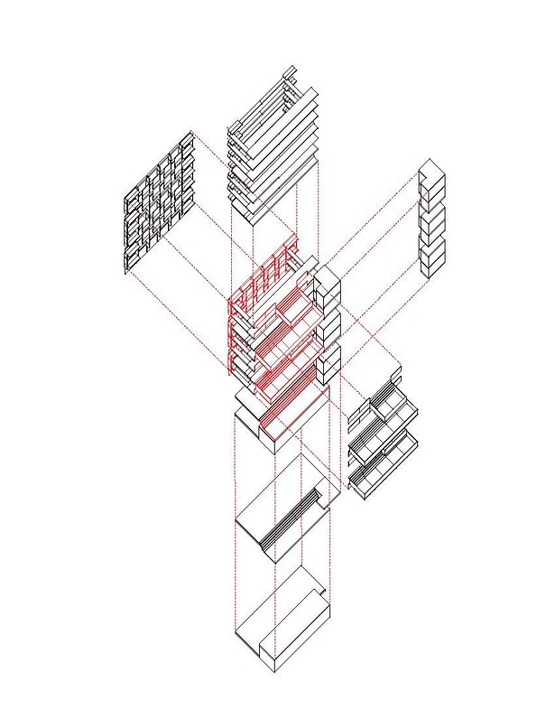 Void deck components. Digital drawing.