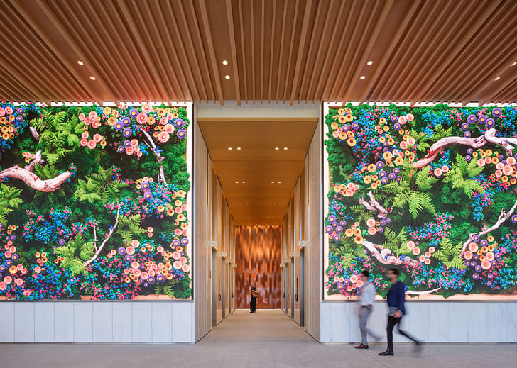 Elevators in Pelli Clarke & Partners’ recently completed Salesforce Tower in Chicago. Image credit: Jason O'Rear