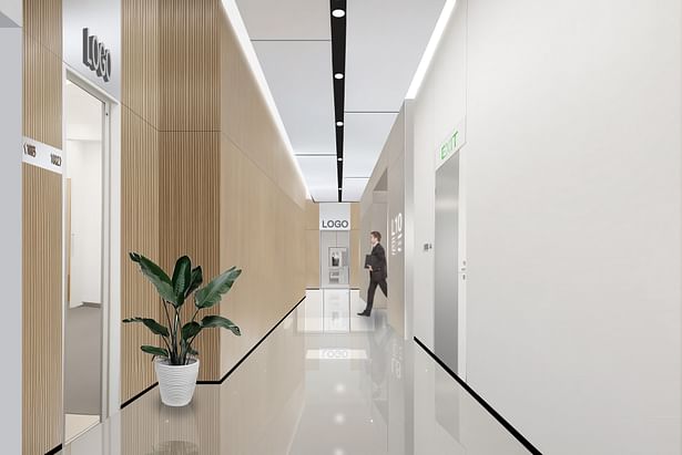 Typical office corridor 