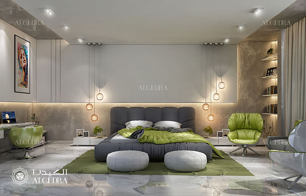 Bedroom design of luxury villa contemporary style