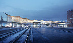 Dramatic timber roof defines BIG’s Västerås Travel Center design