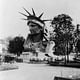 The head of the statue on display at the Champs de Mars before being sent to New York. Credit: FPG / Getty Images via Time