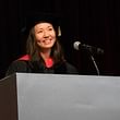 Boston Mayor Michelle Wu addresses graduates. Photos: M. Iacobo