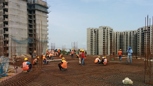 Construction in India using concrete. Image: University of Bath. 