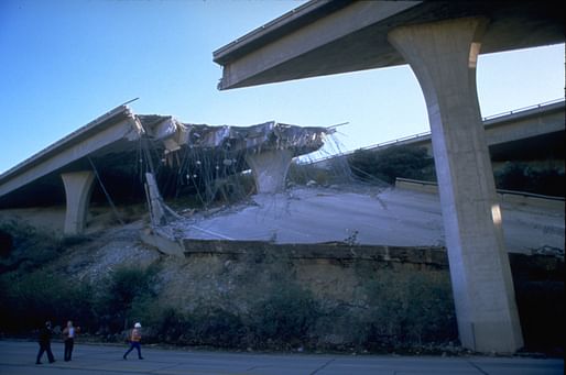 View of damage following the 1994 Northridge earthquake that struck Los Angeles. Image courtesy of FEMA.