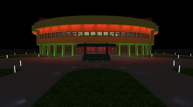 Auditorium Lighting Design - Dynamic RGB LED Facade Lighting Scene