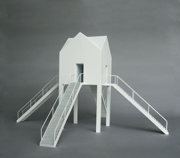 The Four Staircase Study House, as a sculpture.