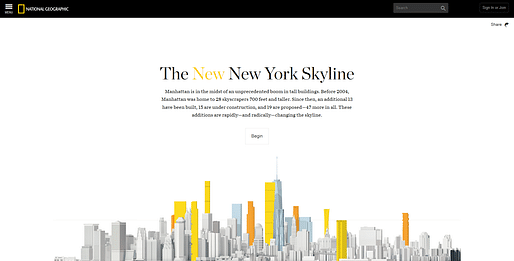 Screenshot of "The New New York Skyline" infographic by National Geographic, via nationalgeographic.com.