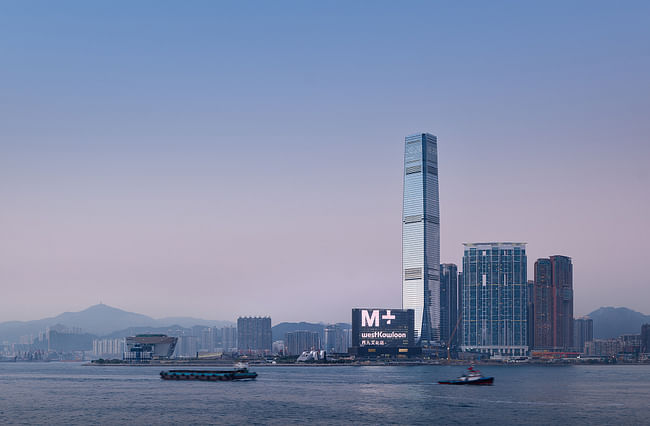The M+ building, viewed from Victoria Harbour Photo: Virgile Simon Bertrand © Virgile Simon Bertrand Courtesy of Herzog & de Meuron