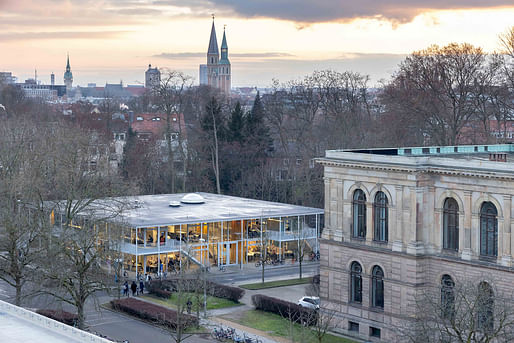<a href="https://archinect.com/news/bustler/9798/university-study-pavilion-wins-the-2024-eu-mies-van-der-rohe-award-with-a-reconfigurable-design">Study Pavilion on the campus of the Technical University of Braunschweig</a>, Germany, by Gustav Düsing & Max Hacke. Photo by Iwan Baan.