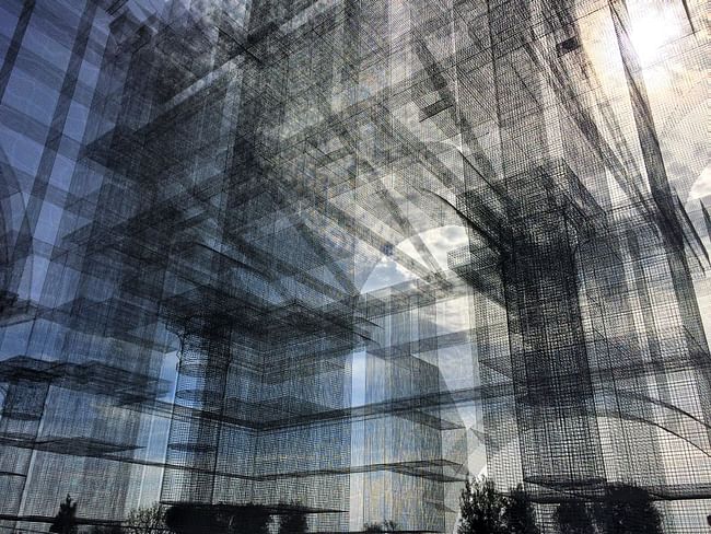 Edoardo Tresoldi's wire mesh sculpture of the Basilica di Siponto in Foggia, Italy. (Photo: Annalisa Merelli/Quartz; Image via qz.com)