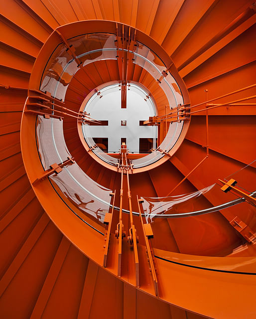 Staircase inside the ArtsQuest Center at SteelStacks in Bethlehem, PA by Spillman Farmer Architects (Photo: Paul Warchol Photography)