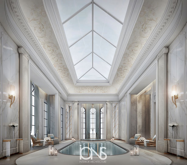 Indoor pool in Neoclassical Style Interior