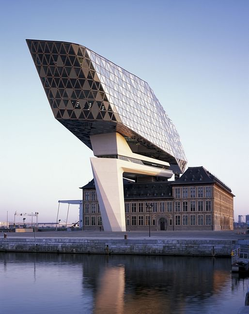 ZHA's <a href="https://archinect.com/news/article/149970286/closer-look-zaha-hadid-s-new-floating-port-house-in-antwerp">Port House</a> in Antwerp was a result of Belgium's "Open Call of the Flemish Government Architect" procurement scheme. Image courtesy Zaha Hadid Architects.