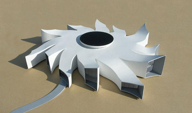 Michael Jantzen's latest conceptual building design, The Black Hole Research Center.