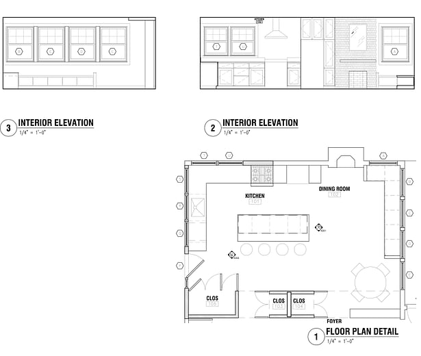 Kitchen/dining room interior drawings