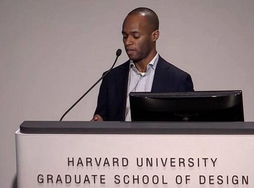 Justin Garrett Moore at Harvard University in 2015. Image via <a href ="https://twitter.com/jgmoore/status/1316353042363682816">Justin Garrett Moore's twitter feed</a>. <a href ="https://twitter.com/jgmoore">@jgmoore</a>