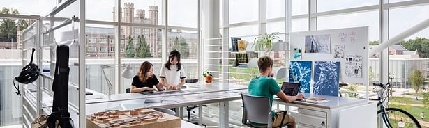 Graduate architecture studio spaces in Weil Hall at WashU's Sam Fox School. Photo: James Ewing.