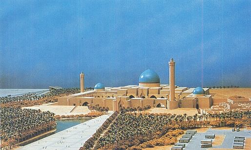 Winning competition entry for Baghdad Grand Mosque, 1982-1983, Baghdad, Iraq. Photo courtesy of Tamayouz Excellence Award.