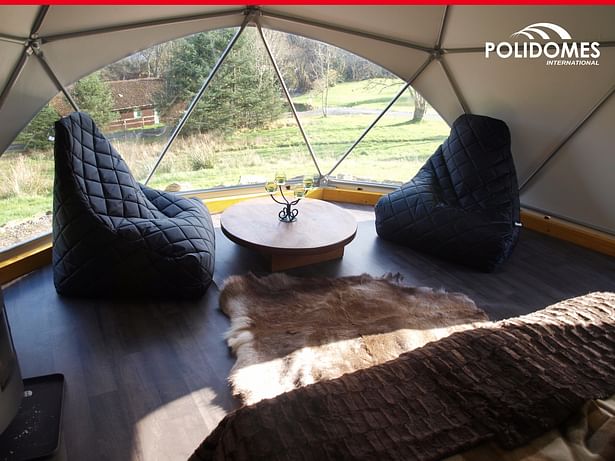 glamping dome warm interior 