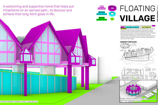 First place winner: The Floating Village. Image courtesy of the Chicago Architecture Biennale
