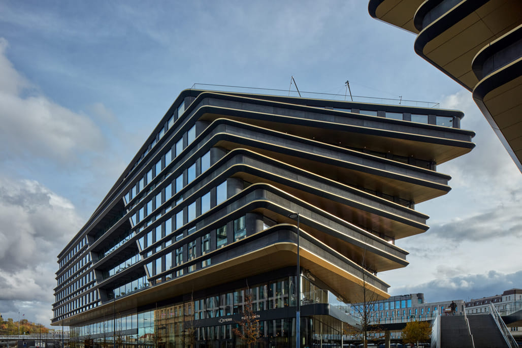 View of Zaha Hadid Architects completes Prague high-rise development with ...