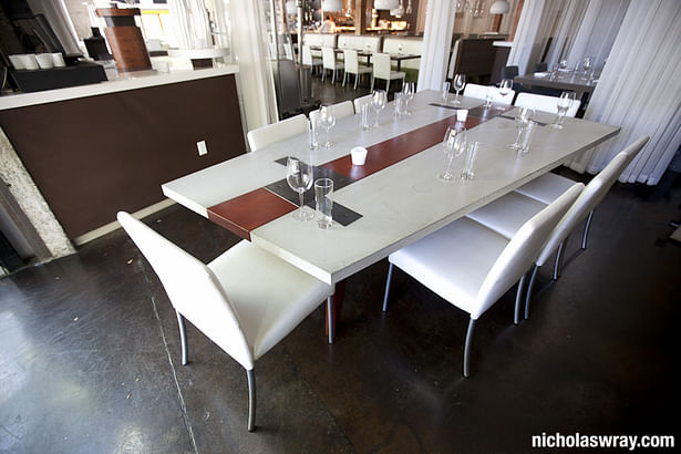 Concrete, metal and Paduck Dining Table