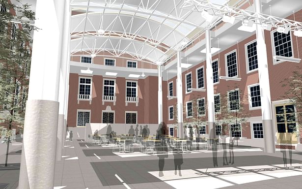 The Forum at Queens Borough Hall Interior Perspective Cafe