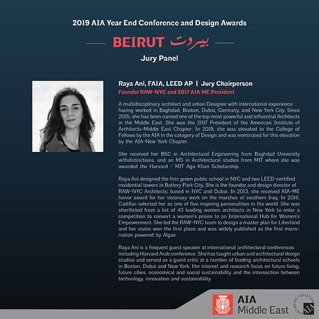 Excited to be chairing the Jury for the 2019 AIA Middle East Design Awards..... 