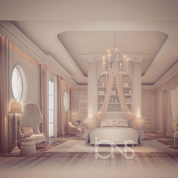 Bedroom Interior Design in Light Coral Theme