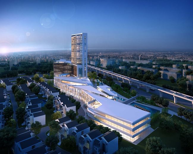Mixed-Use Complex in Wuxi, China by Cordogan Clark & Associates: Aerial View 